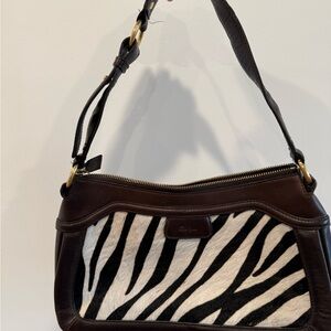 Cole Haan Black and White Zebra Shoulder Bag